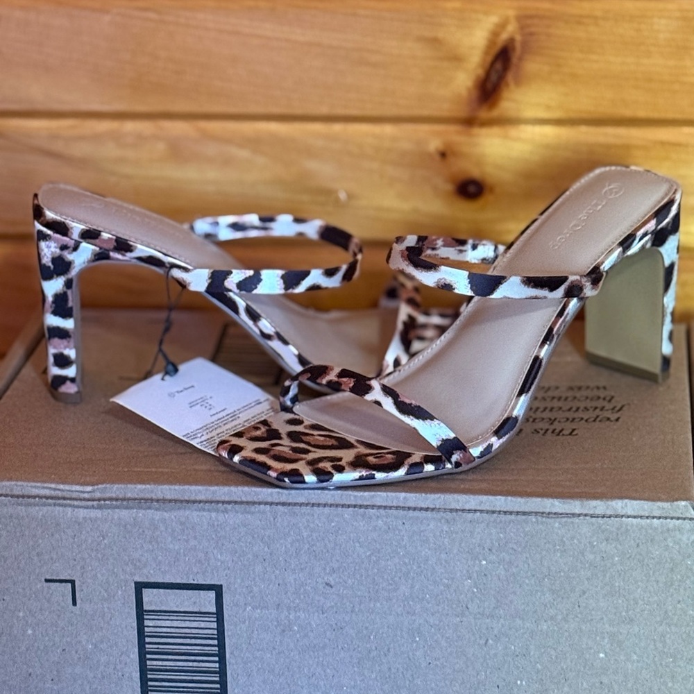 Zara Animal Print Strappy Heels
